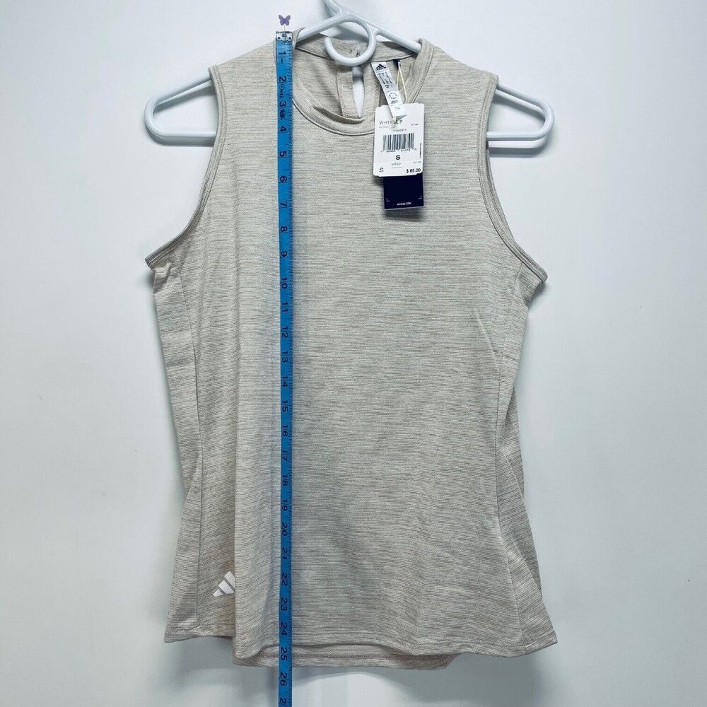 Adidas Golf Shirt Size S Women’s Heathered Essentials Mock Neck Brown NWT - Picture 4 of 12